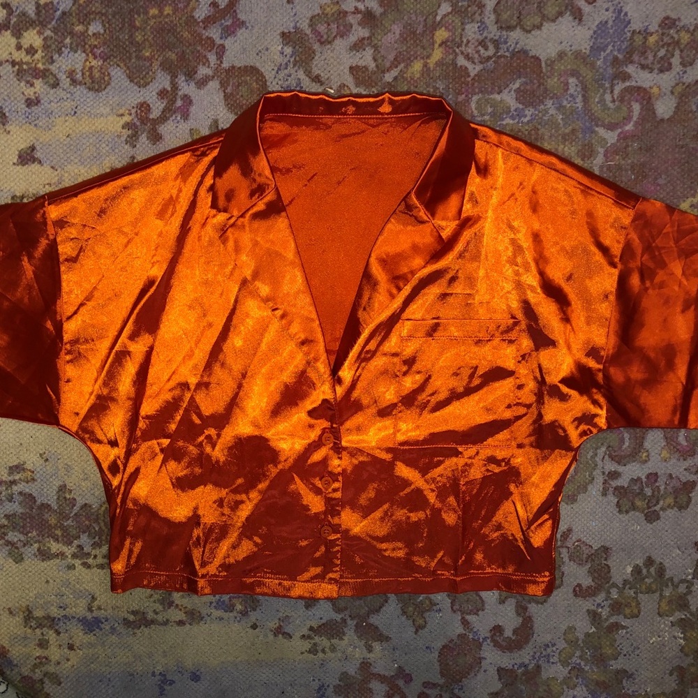 Silky orange Crop top